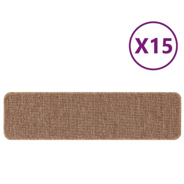 vidaXL Χαλιά Σκαλοπατιών με Λάτεξ Κίτρινο 20x75 εκ.