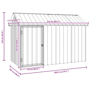 vidaXL Κλουβάκι Πουλιών Ανθρακί 112x215x141 εκ Ατσάλι