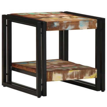 vidaXL Τραπεζάκι καφέ Πολύχρωμο 40x50x38cm Μασίφ Ανακυκλωμένο Ξύλο 1 τεμ.