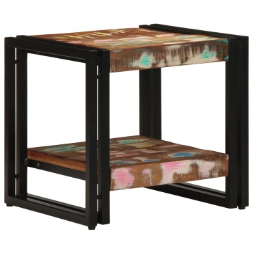 vidaXL Τραπεζάκι καφέ Πολύχρωμο 40x50x38cm Μασίφ Ανακυκλωμένο Ξύλο 1 τεμ.