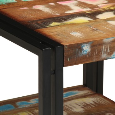 vidaXL Τραπεζάκι καφέ Πολύχρωμο 40x50x38cm Μασίφ Ανακυκλωμένο Ξύλο 1 τεμ.