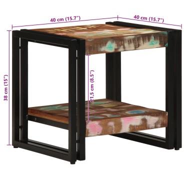 vidaXL Τραπεζάκι καφέ Πολύχρωμο 40x50x38cm Μασίφ Ανακυκλωμένο Ξύλο 1 τεμ.