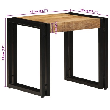 vidaXL Τραπέζι καφέ 40x50x38cm Μασίφ τραχύ ξύλο μάνγκο 1 τεμ.