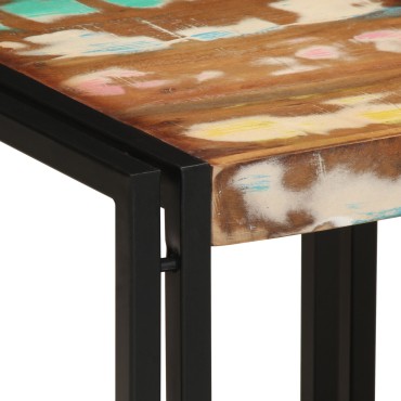 vidaXL Τραπεζάκι καφέ Πολύχρωμο 40x50x38cm Μασίφ Ανακυκλωμένο Ξύλο 1 τεμ.