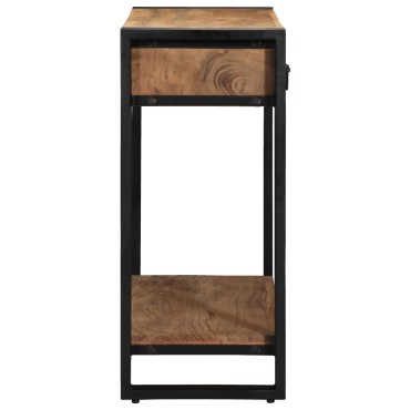 vidaXL Κονσόλα Μαύρη 90x33x75cm Μασίφ ξύλο ακακίας και Μέταλλο 1 τεμ.