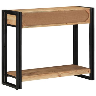 vidaXL Κονσόλα Μαύρη 90x33x75cm Μασίφ ξύλο ακακίας και Μέταλλο 1 τεμ.