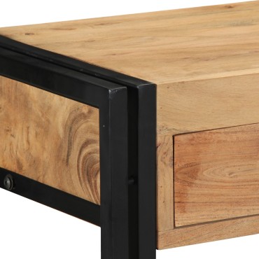 vidaXL Κονσόλα Μαύρη 90x33x75cm Μασίφ ξύλο ακακίας και Μέταλλο 1 τεμ.