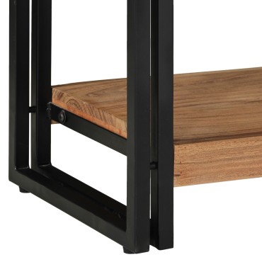 vidaXL Κονσόλα Μαύρη 90x33x75cm Μασίφ ξύλο ακακίας και Μέταλλο 1 τεμ.