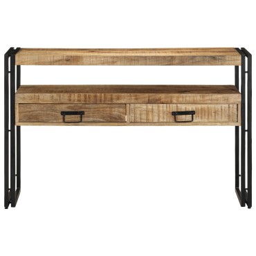 vidaXL Τραπέζια στο κομοδίνο Μαύρο 120x33x75cm Μασίφ ξύλο μάνγκο και μέταλλο 1 τεμ.