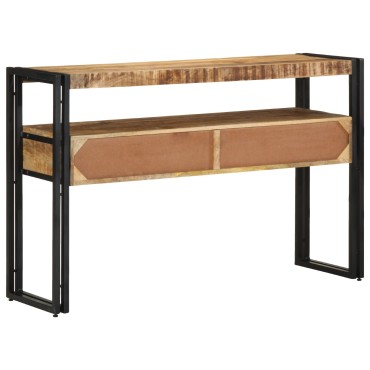 vidaXL Τραπέζια στο κομοδίνο Μαύρο 120x33x75cm Μασίφ ξύλο μάνγκο και μέταλλο 1 τεμ.
