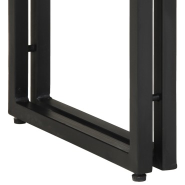 vidaXL Τραπέζια στο κομοδίνο Μαύρο 120x33x75cm Μασίφ ξύλο μάνγκο και μέταλλο 1 τεμ.