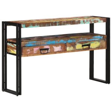 vidaXL Τραπέζια Σαλονιού Πολύχρωμο 120x33x75cm Μασίφ Ανακυκλωμένο Ξύλο & Μέταλλο 1 τεμ.