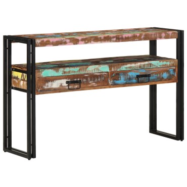 vidaXL Τραπέζια Σαλονιού Πολύχρωμο 120x33x75cm Μασίφ Ανακυκλωμένο Ξύλο & Μέταλλο 1 τεμ.