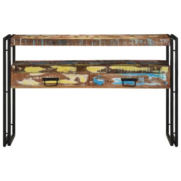 vidaXL Τραπέζια Σαλονιού Πολύχρωμο 120x33x75cm Μασίφ Ανακυκλωμένο Ξύλο & Μέταλλο 1 τεμ.