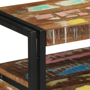 vidaXL Τραπέζια Σαλονιού Πολύχρωμο 120x33x75cm Μασίφ Ανακυκλωμένο Ξύλο & Μέταλλο 1 τεμ.