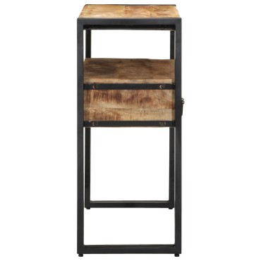 vidaXL Τραπέζια Τέλους Μαύρο 90x33x75cm Μασίφ Ξύλο Μάνγκο και Μέταλλο 1 τεμ.