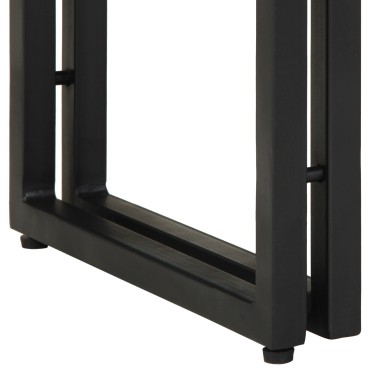 vidaXL Τραπέζια Τέλους Μαύρο 90x33x75cm Μασίφ Ξύλο Μάνγκο και Μέταλλο 1 τεμ.