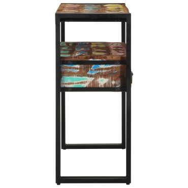 vidaXL Τραπέζια άκρης Πολύχρωμο 90x33x75cm Μασίφ ανακυκλωμένο ξύλο & Μέταλλο 1 τεμ.