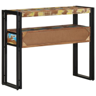 vidaXL Τραπέζια άκρης Πολύχρωμο 90x33x75cm Μασίφ ανακυκλωμένο ξύλο & Μέταλλο 1 τεμ.