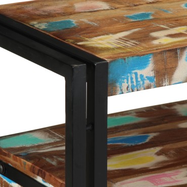 vidaXL Τραπέζια άκρης Πολύχρωμο 90x33x75cm Μασίφ ανακυκλωμένο ξύλο & Μέταλλο 1 τεμ.