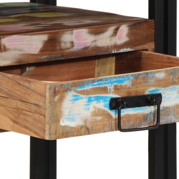 vidaXL Τραπέζια άκρης Πολύχρωμο 90x33x75cm Μασίφ ανακυκλωμένο ξύλο & Μέταλλο 1 τεμ.