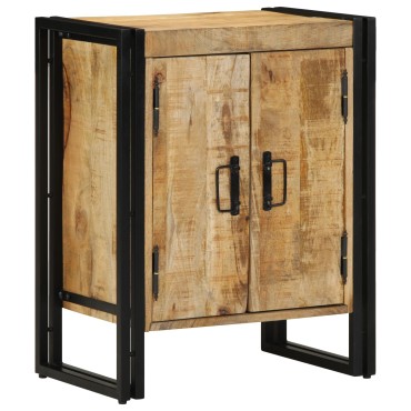 vidaXL Ντουλάπα Παπουτσιών Μαύρη 30x30x40cm Μασίφ Ξύλο Μάνγκο και Σίδερο