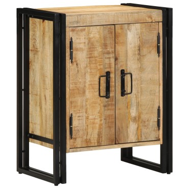 vidaXL Ντουλάπα Παπουτσιών Μαύρη 30x30x40cm Μασίφ Ξύλο Μάνγκο και Σίδερο