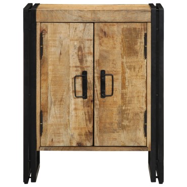 vidaXL Ντουλάπα Παπουτσιών Μαύρη 30x30x40cm Μασίφ Ξύλο Μάνγκο και Σίδερο