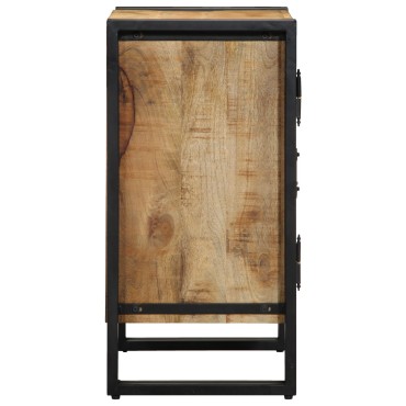 vidaXL Ντουλάπα Παπουτσιών Μαύρη 30x30x40cm Μασίφ Ξύλο Μάνγκο και Σίδερο