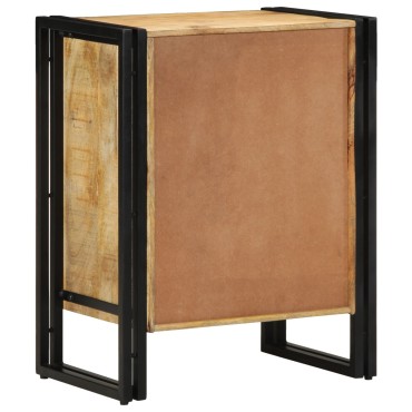 vidaXL Ντουλάπα Παπουτσιών Μαύρη 30x30x40cm Μασίφ Ξύλο Μάνγκο και Σίδερο