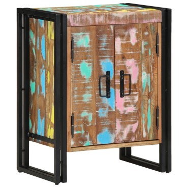 vidaXL Ντουλάπι Παπουτσιών Μαύρο 30x30x40cm Μασίφ Ανακυκλωμένο Ξύλο και Ατσάλι