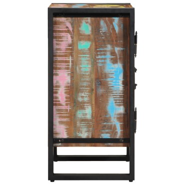 vidaXL Ντουλάπι Παπουτσιών Μαύρο 30x30x40cm Μασίφ Ανακυκλωμένο Ξύλο και Ατσάλι