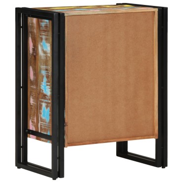 vidaXL Ντουλάπι Παπουτσιών Μαύρο 30x30x40cm Μασίφ Ανακυκλωμένο Ξύλο και Ατσάλι