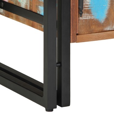vidaXL Ντουλάπι Παπουτσιών Μαύρο 30x30x40cm Μασίφ Ανακυκλωμένο Ξύλο και Ατσάλι
