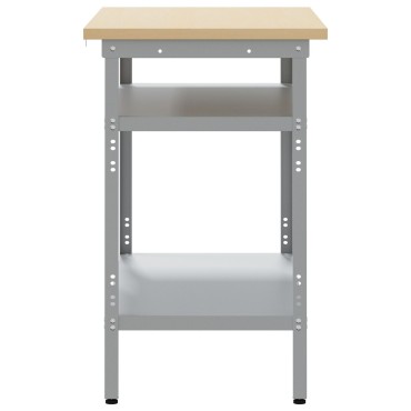 vidaXL Τραπέζι Εργασίας σε Γκρι, 100x55x85 εκ, Φτιαγμένο από Χάλυβα και Επεξεργασμένο Ξύλο