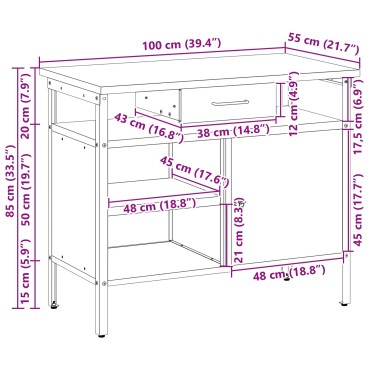 vidaXL Γραφείο με Κλειστή Πόρτα Κόκκινο 100x55x85 εκ Ατσάλι