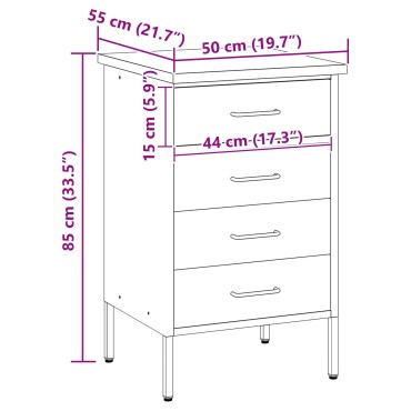 vidaXL Ντουλάπα Εργασίας Μαύρη 50x55x85 εκ. Χάλυβας