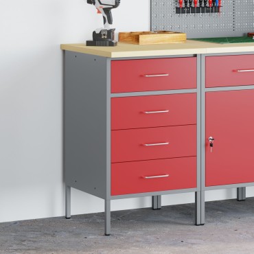 vidaXL Ντουλάπα εργασίας κόκκινη 50x55x85 εκ χάλυβας