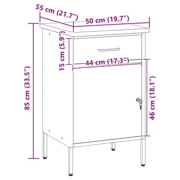 vidaXL Εργασιακό Ντουλάπι Κόκκινο 50x55x84 εκ. Ατσάλι