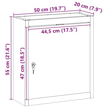 vidaXL Ντουλάπι Εργαλείων Τοίχου Κόκκινο 50x20x55 εκ. Ατσάλι