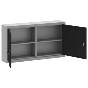 vidaXL Ντουλάπα Εργαλείων Τοίχου Μαύρη 100x20x55 εκ Ατσάλι