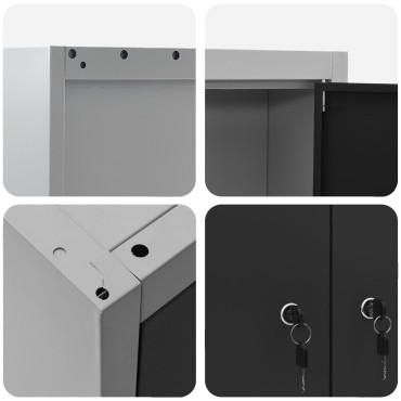 vidaXL Ντουλάπα Εργαλείων Τοίχου Μαύρη 100x20x55 εκ Ατσάλι