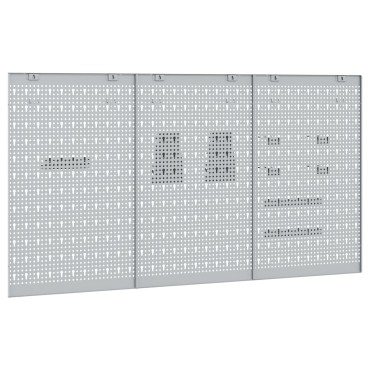 vidaXL Pegboards 3 τεμάχια με 15 αξεσουάρ Γκρι 50x80 εκ Ατσάλι