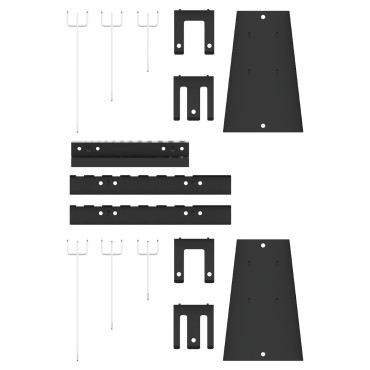 vidaXL Pegboards 3 τεμάχια με 15 αξεσουάρ Γκρι 50x80 εκ Ατσάλι