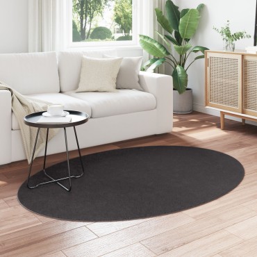 vidaXL Χαλιά Ανθρακί Μαλλί 120x170cm Χαλί Χώρου Στρογγυλό