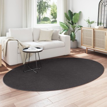 vidaXL Χαλιά Ανθρακί Πολυεστέρας 160x230cm Χαλί Accent Στρογγυλό