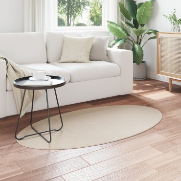 vidaXL Χαλιά Μπεζ Πολυεστέρας 80x150cm Χαλί Ωοειδές Μοντέρνο