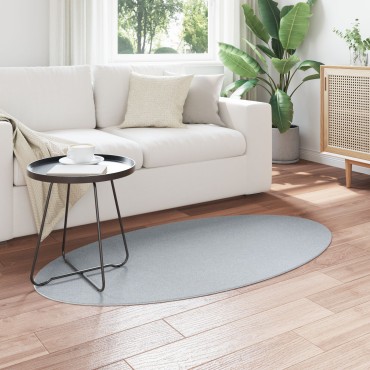 vidaXL Χαλιά Γκρι Βαμβάκι 80x150cm Χαλί Ωοειδές Μινιμαλιστικό