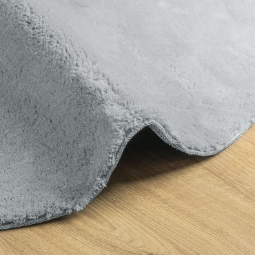 vidaXL Χαλιά Γκρι Βαμβάκι 80x150cm Χαλί Ωοειδές Μινιμαλιστικό