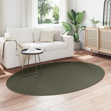 Χαλί vidaXL ""HUARTE"" Σκούρο Πράσινο 140x200cm Ωοειδές
